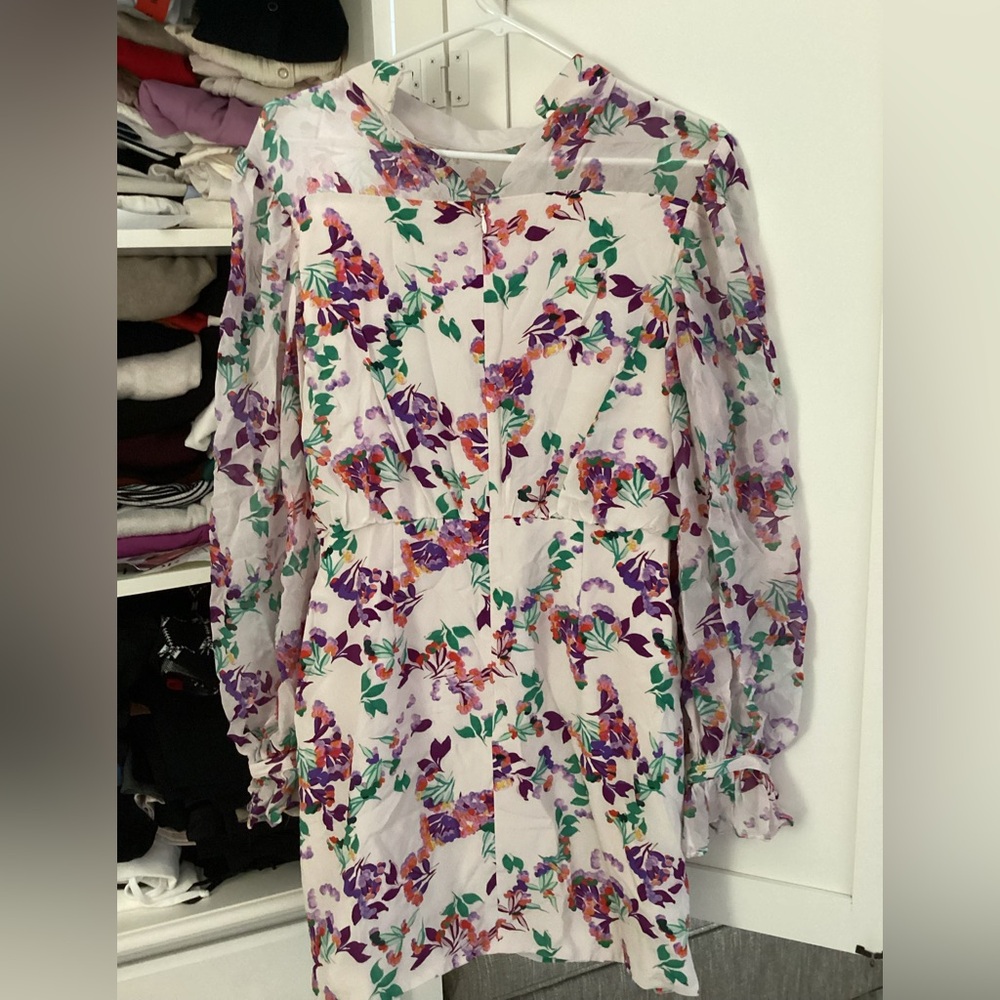SALONI Floral Long Sleeve Dress - Multicolor